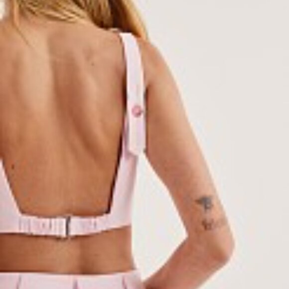 For Love and Lemons Shannon Crop Top Medium Light Pink - Picture 13 of 13